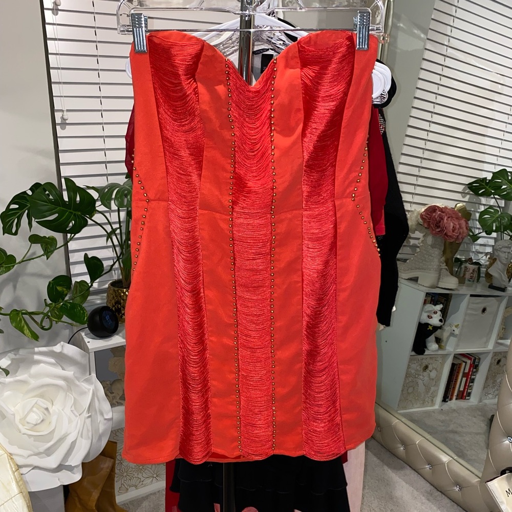 Red hot Lipsy London strapless dress